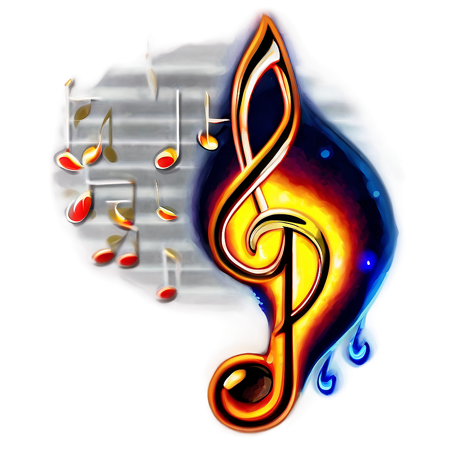 Musical Note On Fire Png Lby32 PNG Image