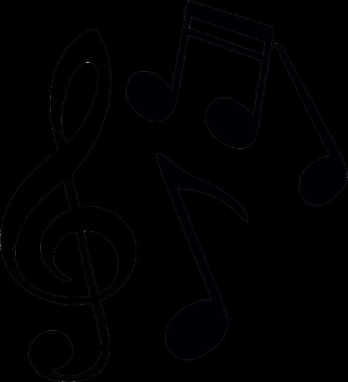 Musical Notes Silhouette PNG Image