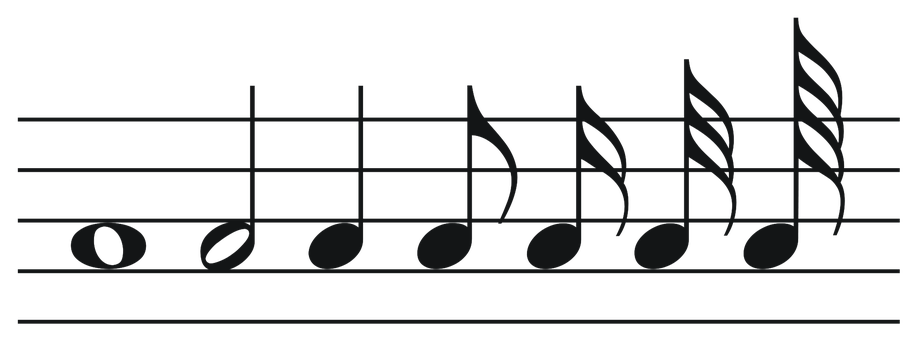 Musical Noteson Staff PNG Image