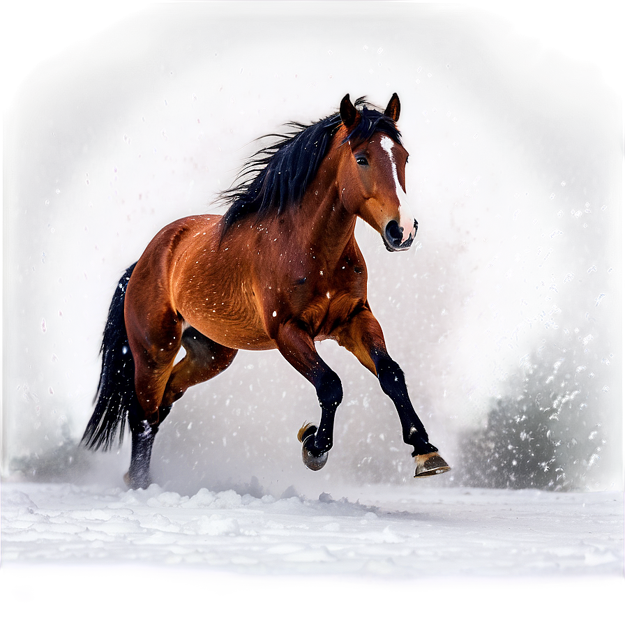 Mustang Horse In Blizzard Png Jda46 PNG Image