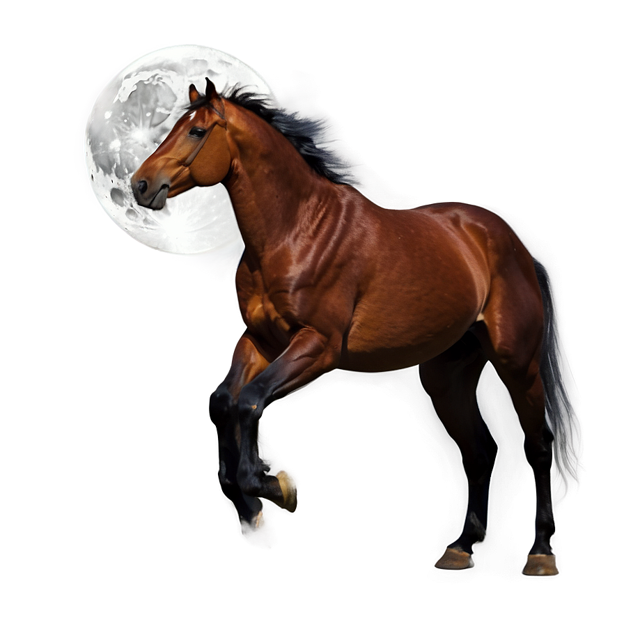 Mustang Horse In Moonlight Png Uaf47 PNG Image