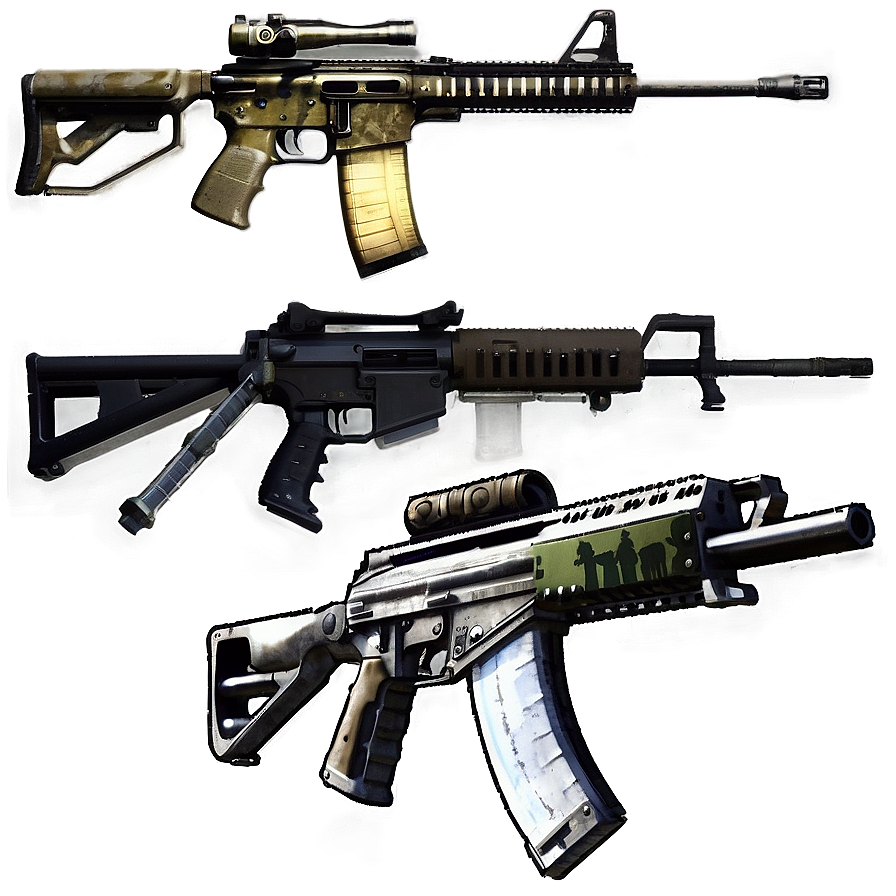 Mw2 Assault Rifle Collection Png Wnk PNG Image