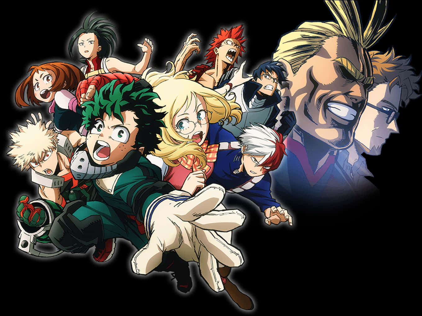 My Hero Academia Characters Dynamic Pose PNG Image