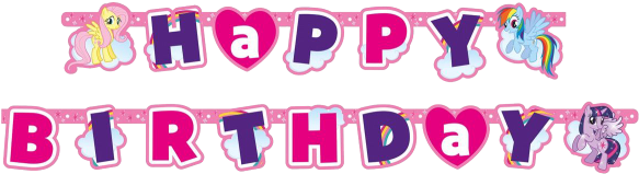 My Little Pony Happy Birthday Banner PNG Image