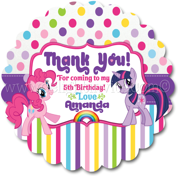 My Little Pony Thank You Card PNG Image