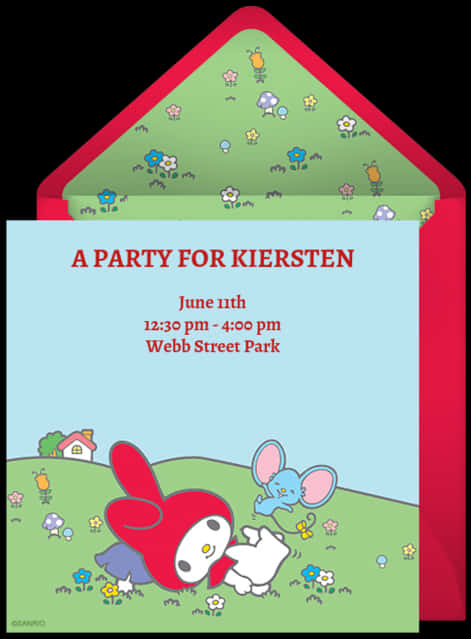 My Melody Party Invitation PNG Image