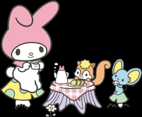 My Melodyand Friends Tea Party PNG Image