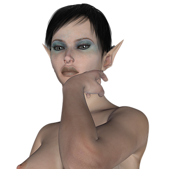 Mysterious_ Elf_ Woman_ Portrait PNG Image