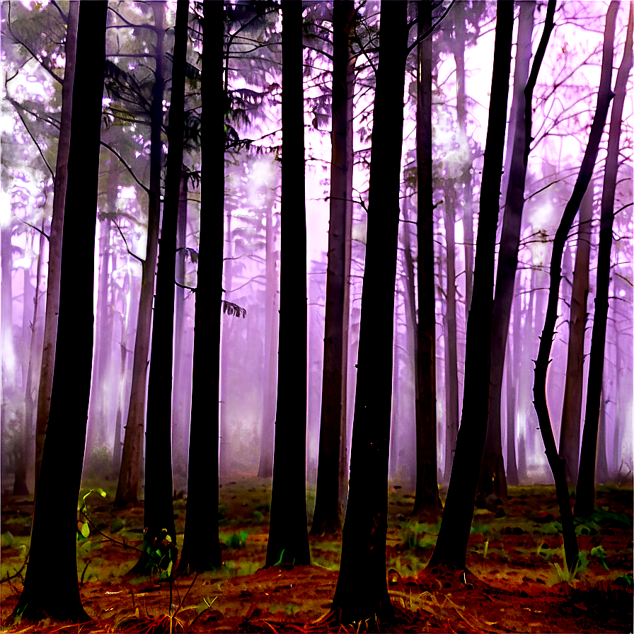 Mysterious Foggy Forest Png Thd PNG Image