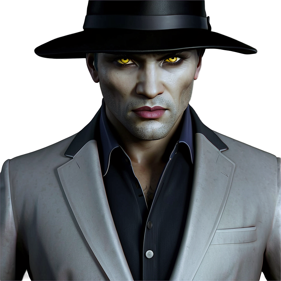 Mysterious Gambler Portrait PNG Image