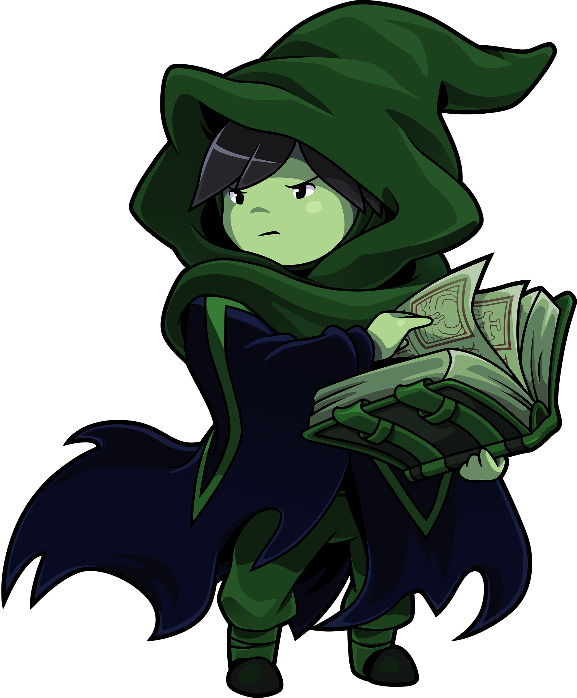 Mysterious_ Green_ Knight_ With_ Money PNG Image