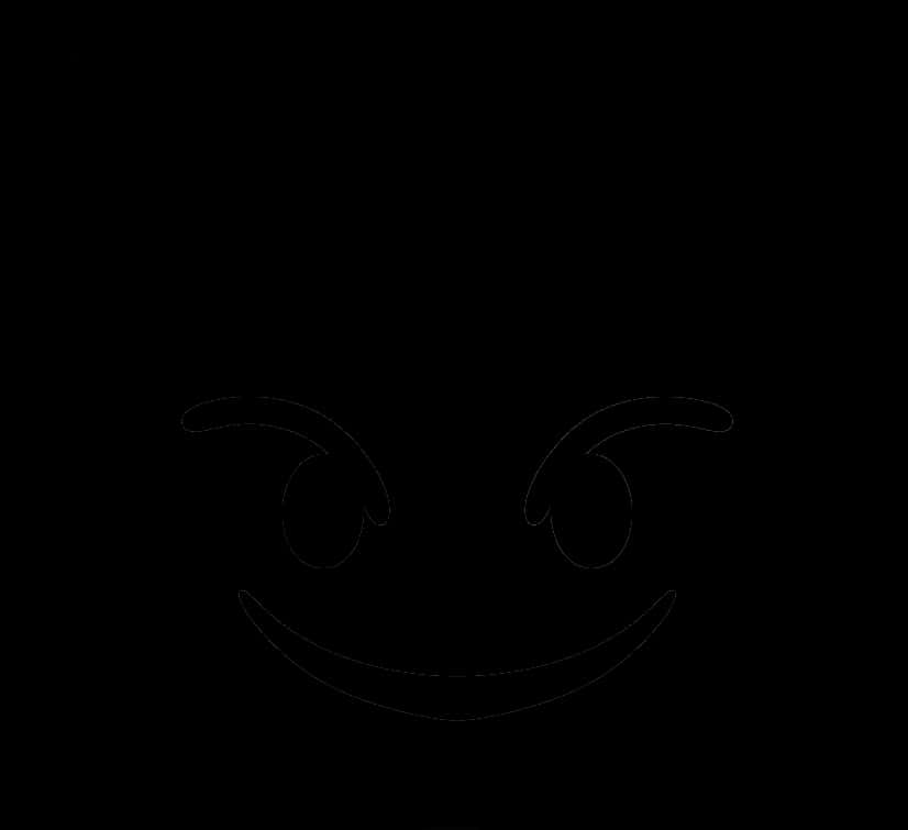 Mysterious Smiling Face Outline PNG Image