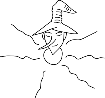 Mysterious Witch Silhouette PNG Image