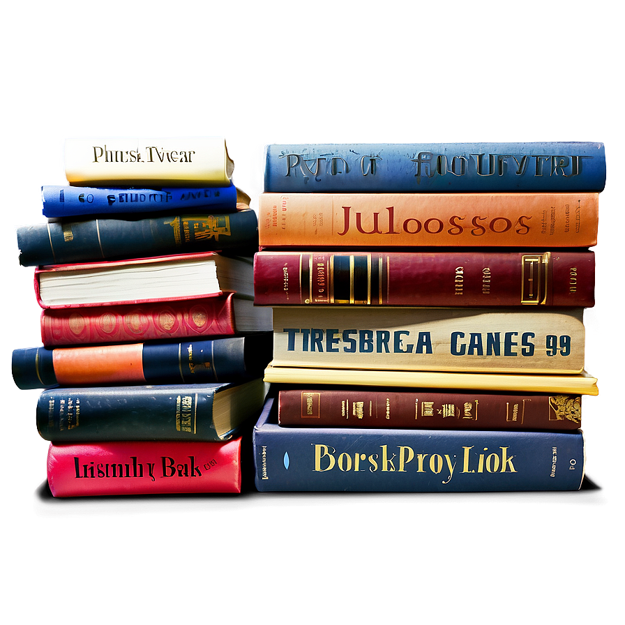 Mystery Books Stack Png 06212024 PNG Image