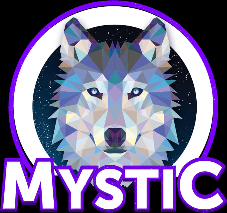 Mystic Geometric Wolf Design PNG Image