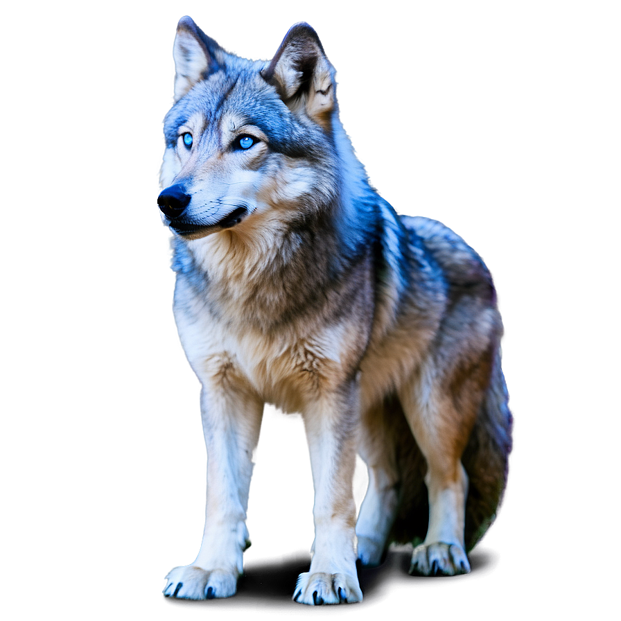 Mystic Wolf With Blue Eyes Png Tat PNG Image