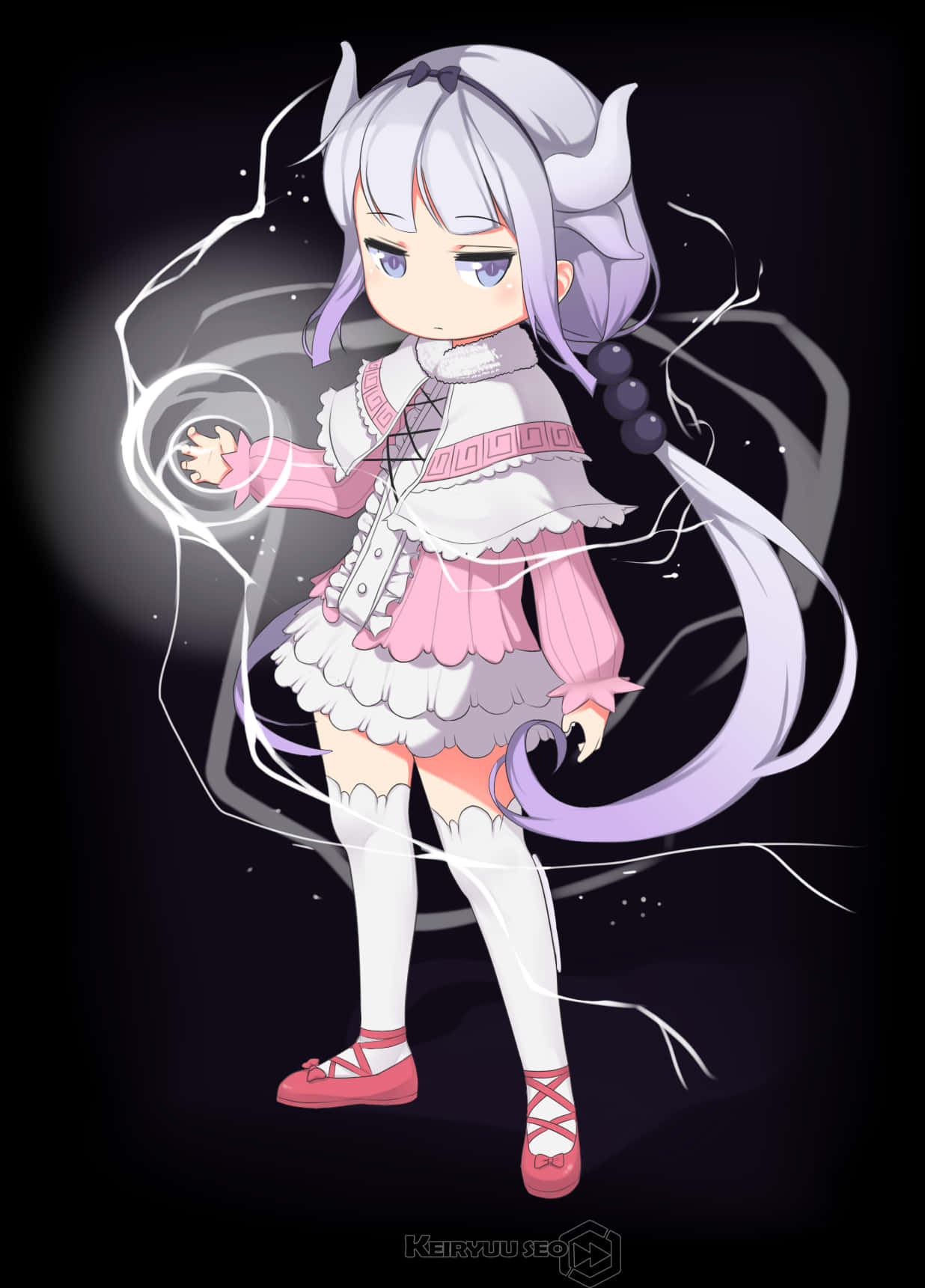 Mystical Anime Girlwith Magic PNG Image