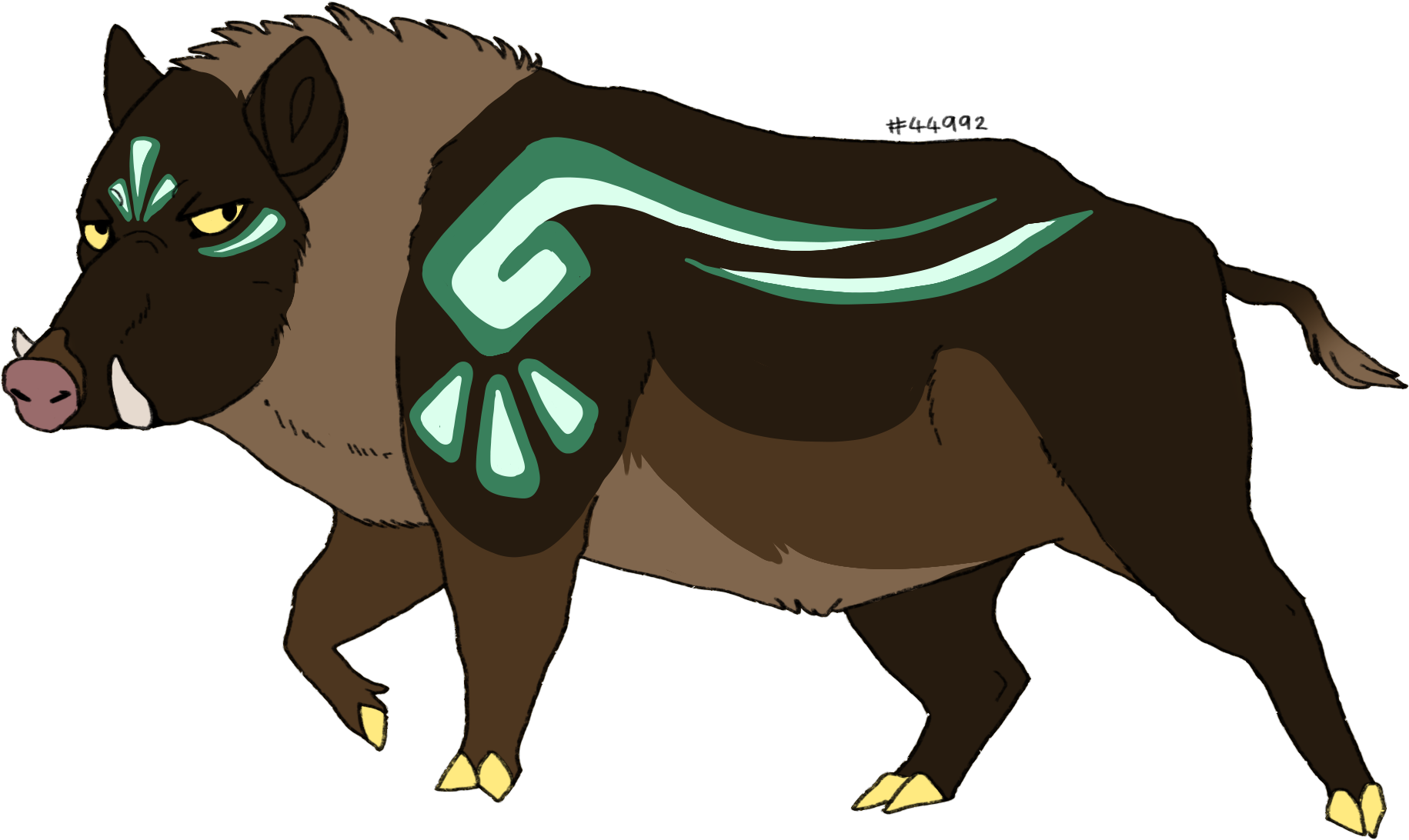 Mystical Boar Illustration PNG Image