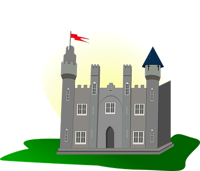 Mystical Castle Night Illustration PNG Image