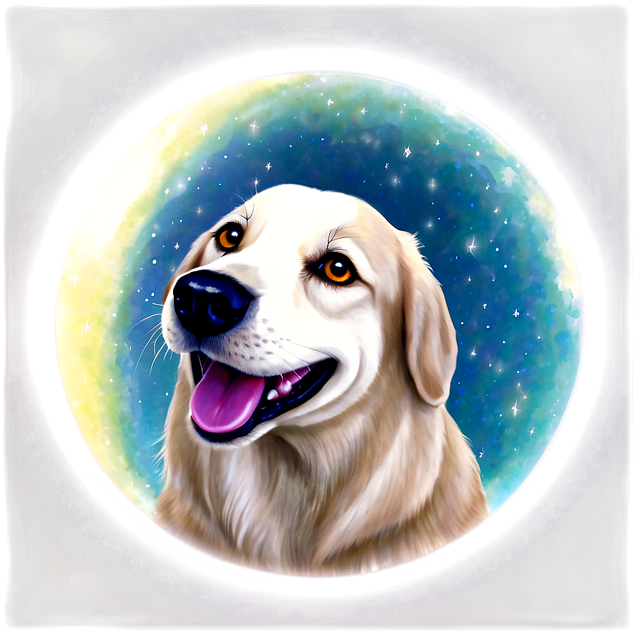 Mystical Dog Face In Moonlight Png 41 PNG Image