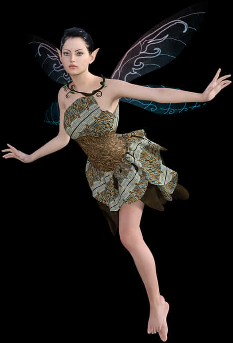 Mystical Fairy Floating PNG Image