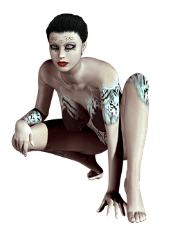 Mystical_ Figure_ Crouching PNG Image