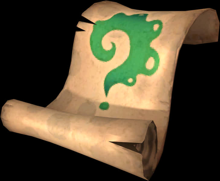 Mystical Green Seal Scroll PNG Image