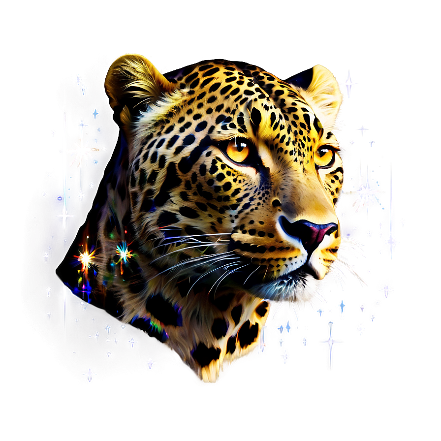 Mystical Leopard In Stars Png 15 PNG Image