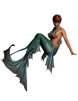 Mystical Mermaid Fantasy PNG Image