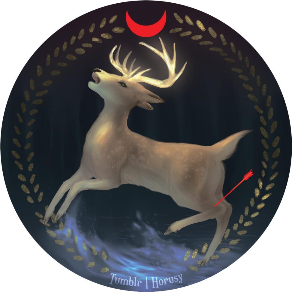 Mystical Night Elk PNG Image