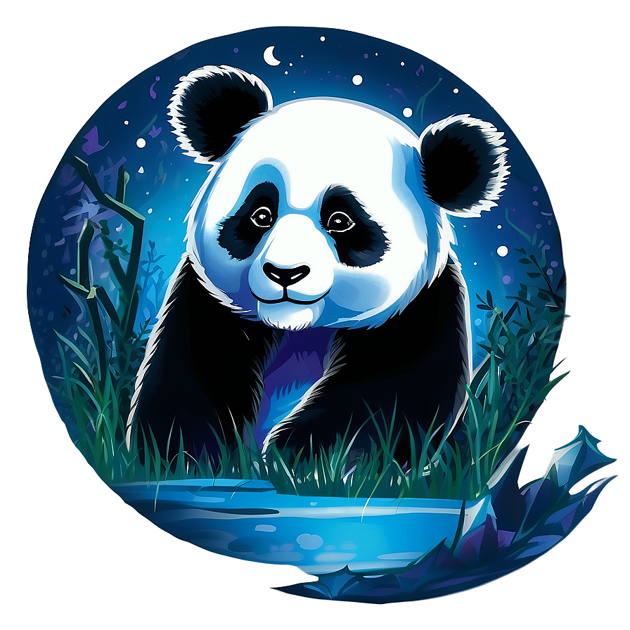 Mystical Panda In Moonlight Png Nfs PNG Image