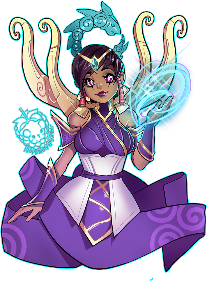 Mystical Sorceress Casting Spell PNG Image