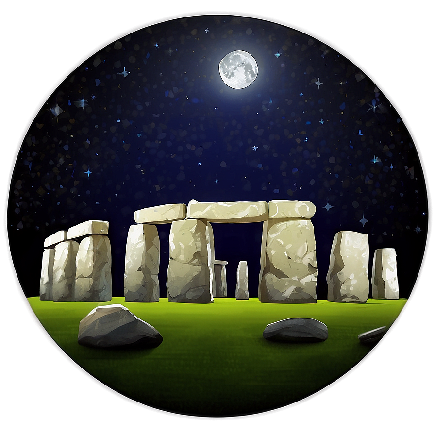 Mystical Stonehenge Under Full Moon Png 28 PNG Image