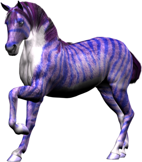 Mystical Striped Equine PNG Image