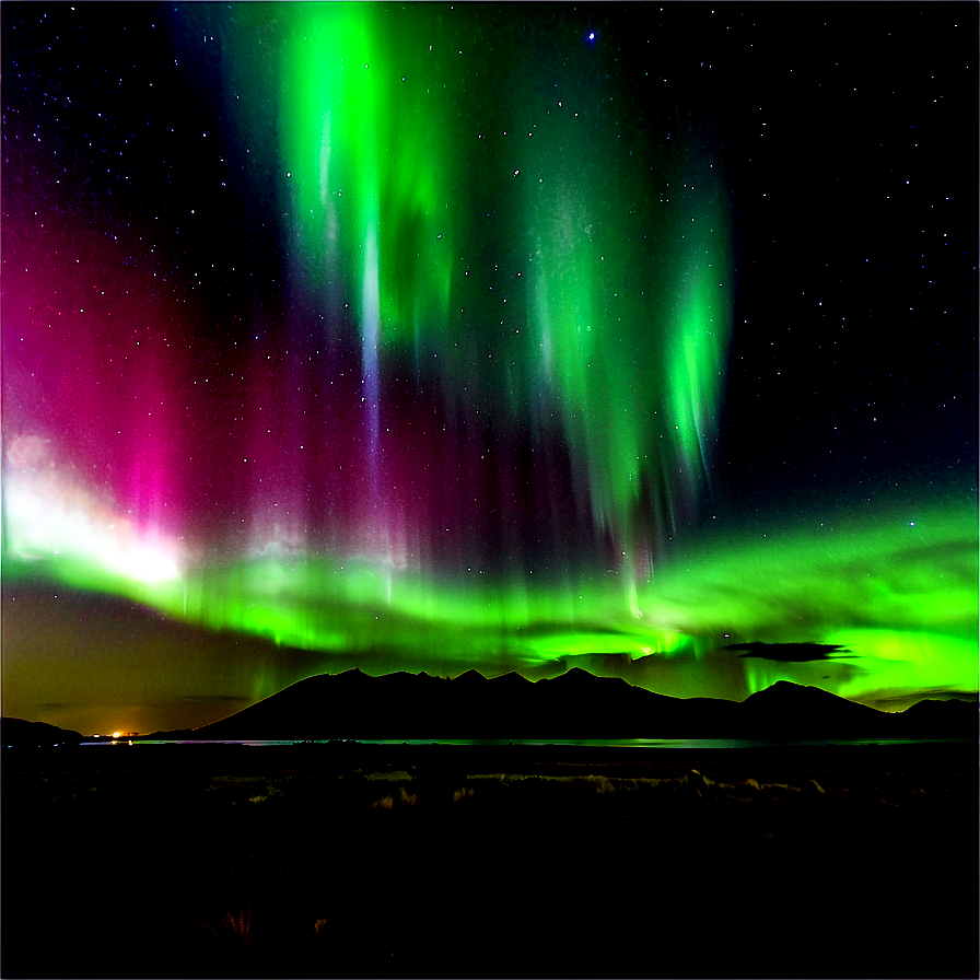 Mystifying Aurora Over Landscapes Png Gjs66 PNG Image