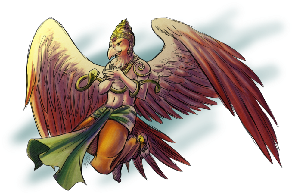 Mythical Garuda Illustration PNG Image