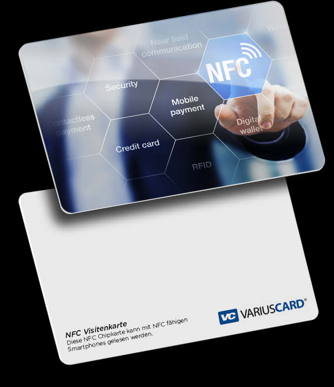 N F C Technology Business Card Mockup PNG Image