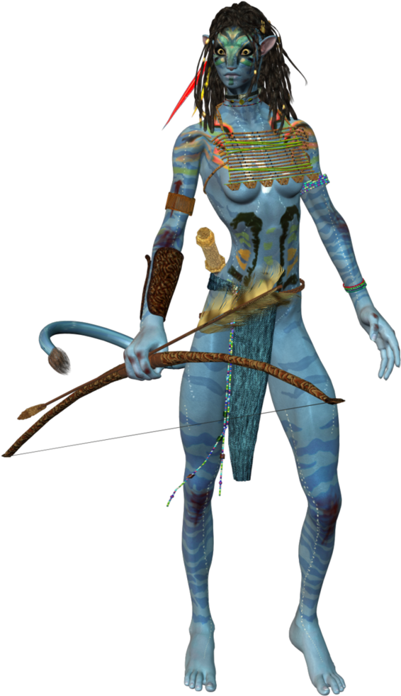 Na'vi_ Hunter_with_ Bow_ Avatar PNG Image