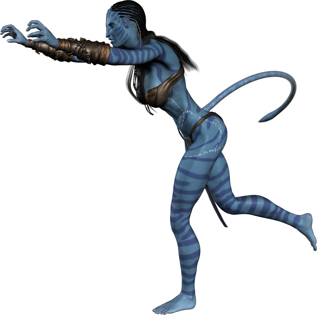 Na'vi_ Warrior_ Pose_ Avatar PNG Image