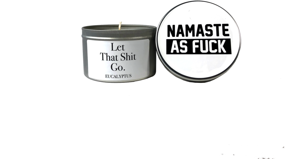 Namaste Themed Candleand Badge PNG Image