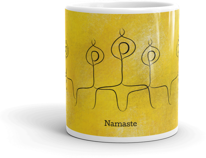 Namaste Yoga Mug Design PNG Image