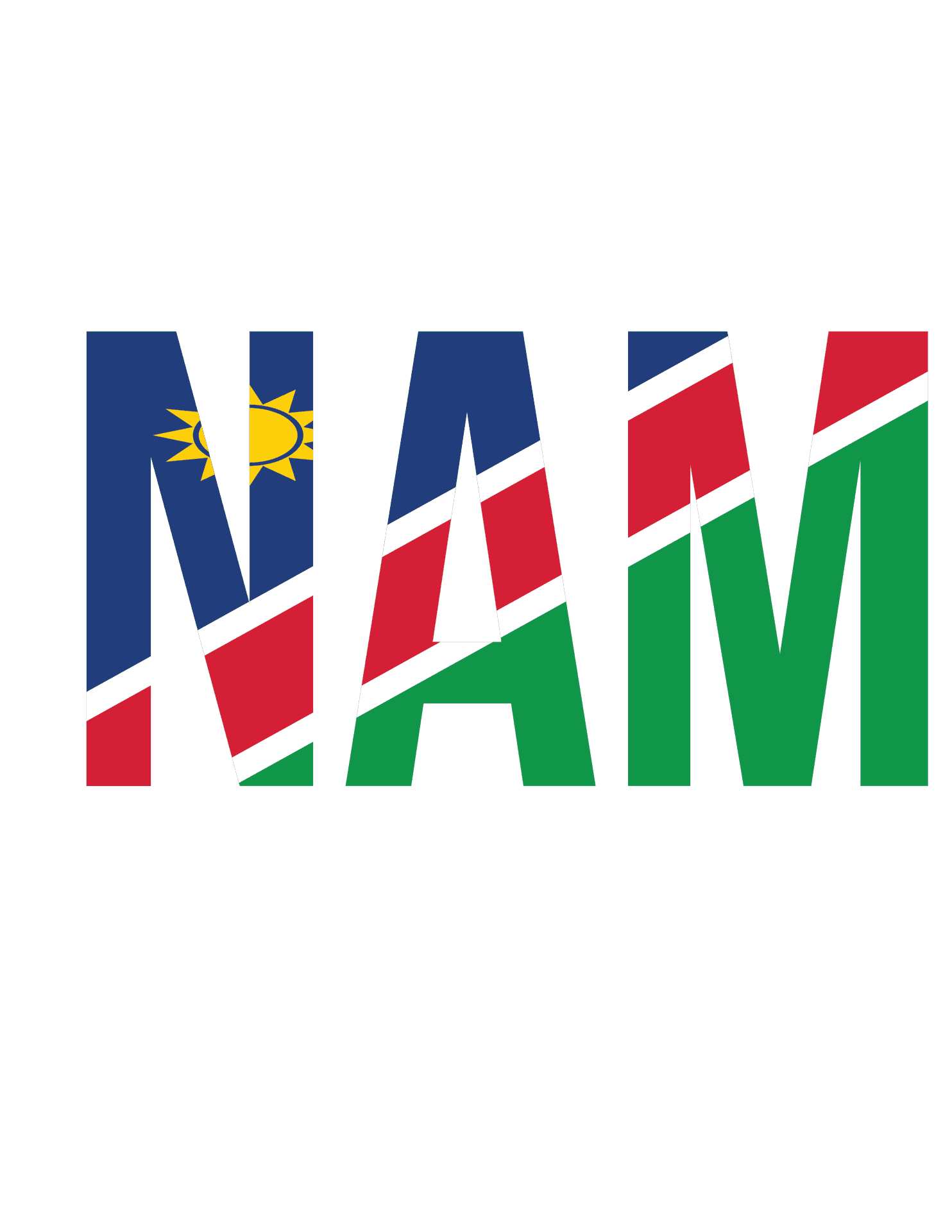 Namibia Flag Stylized Text PNG Image