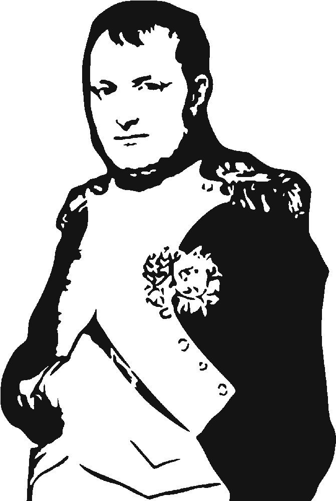 Napoleonic Silhouette Portrait PNG Image