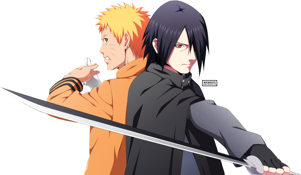 Naruto_and_ Sasuke_ Back_to_ Back PNG Image