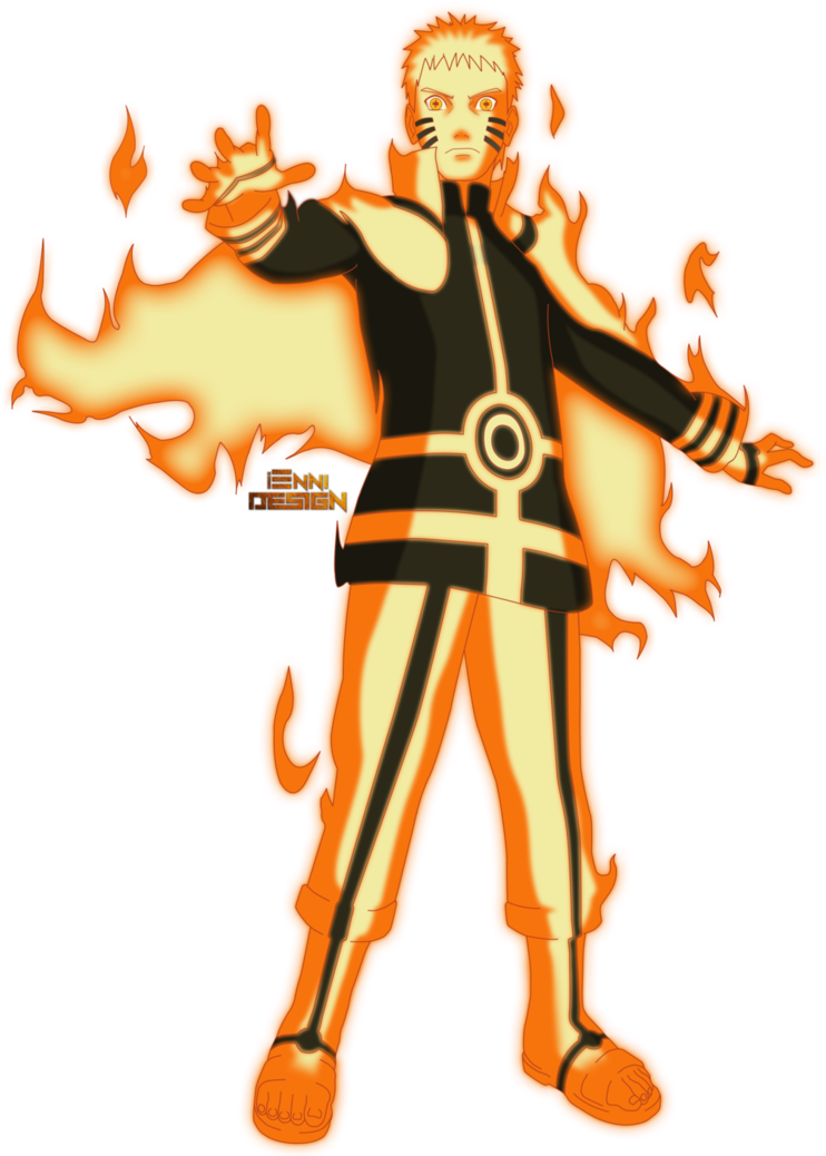 Naruto Uzumaki Fire Chakra Mode PNG Image