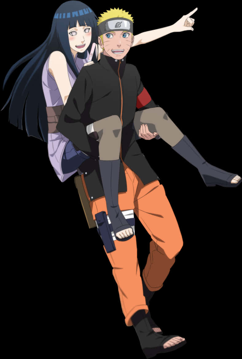 Narutoand Hinata Animated Characters PNG Image