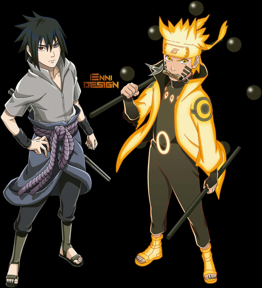 Narutoand Sasuke Fan Art PNG Image