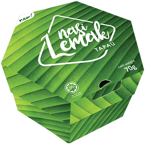 Nasi Lemak Banana Leaf Packaging PNG Image