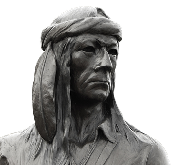 Native American Sculpture Portrait PNG Image