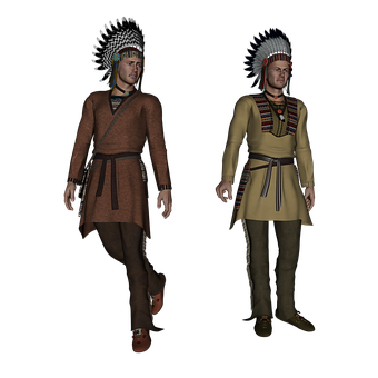 Native American Warriors3 D Render PNG Image